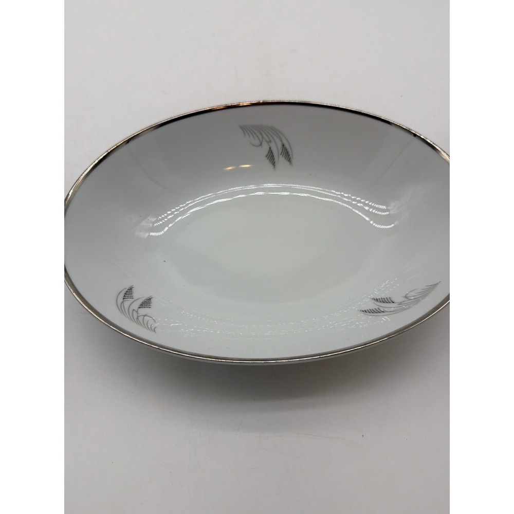 Fukagawa Arita Moon Glow (Black Plant)- Oval‎ Serving Bowl 10.25" #706 Japan